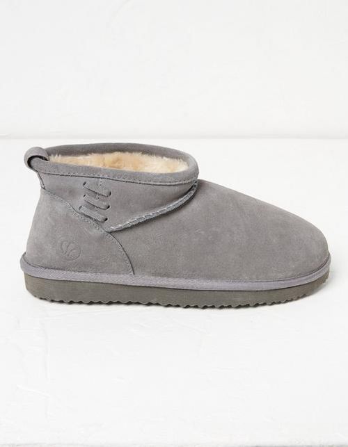 Short Suede Slipper Boots