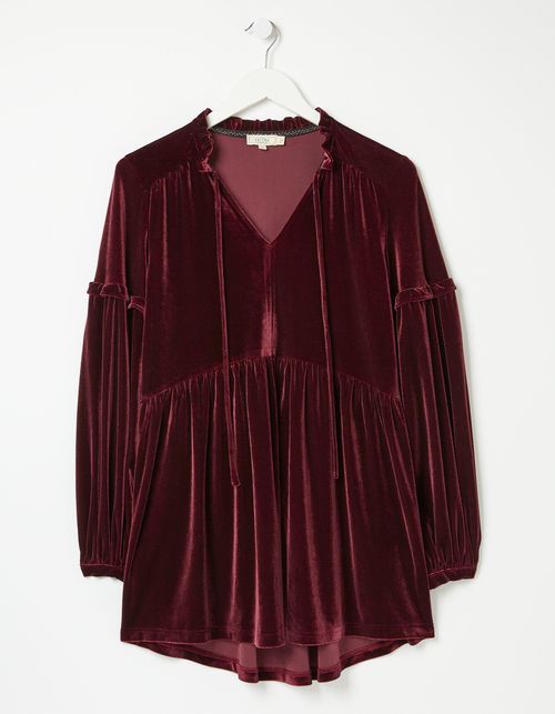 Amy Velvet Longline Top