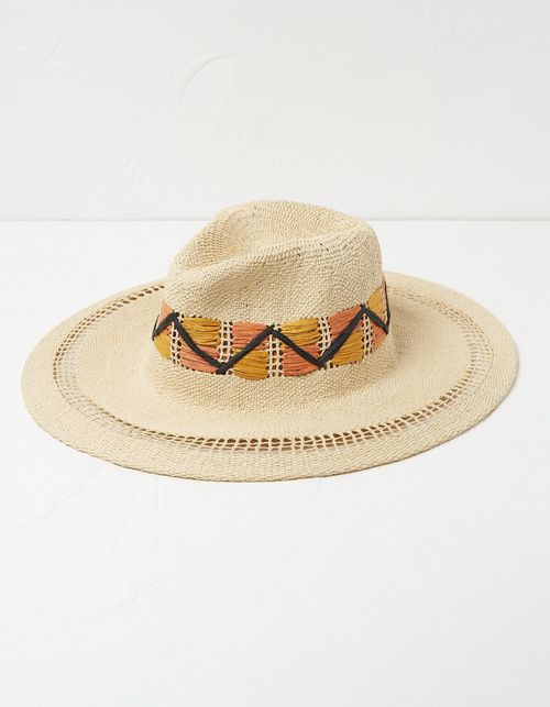 Natural Straw Fedora Hat
