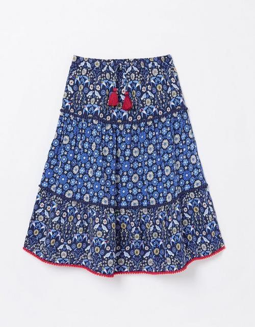 Elodie Bird Tile Print Skirt