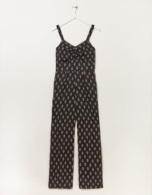 Vic Linen Woodblock Jumpsuit