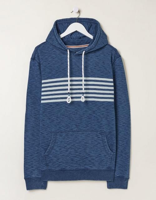 Mens MCS Indigo Stripe Hoodie