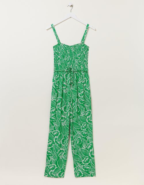 Natalie Tropical Leaf Jumpsuit