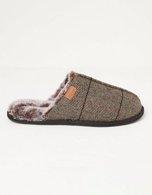 Mens Harvey Check Mule Slipper