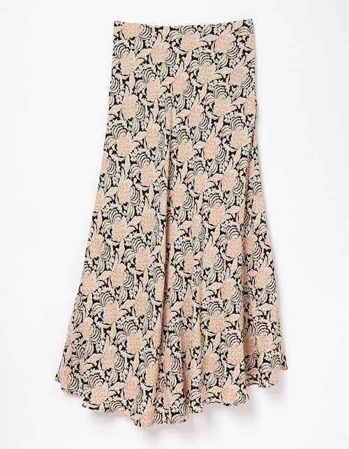 Pat Damask Floral Midi Skirt