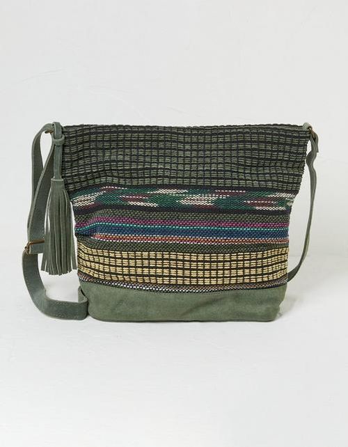 Lula Suede Woven Shoulder Bag