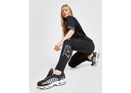 Women s black leggings with EA7 Emporio Armani logo print