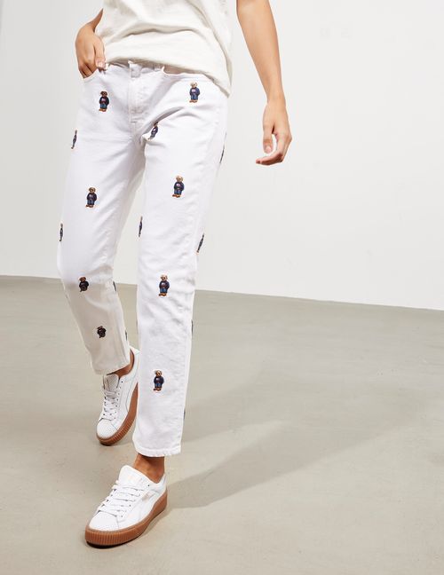 Womens Polo Ralph Lauren white Cropped Sweatpants