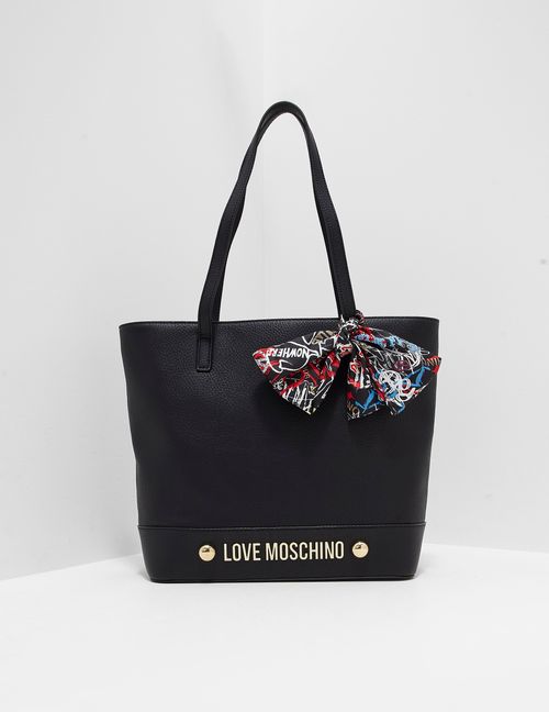 Love Moschino scarf tote bag in black
