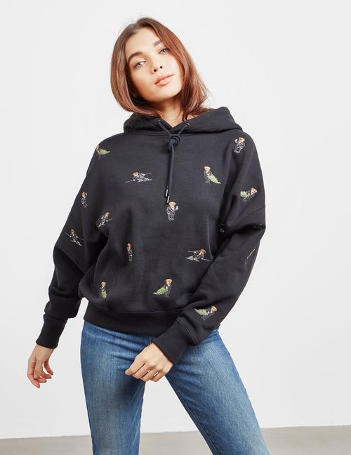 Womens Polo Ralph Lauren Bear Hoodie Black, Black | Compare | Bluewater