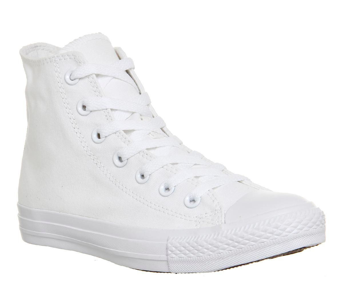 converse all star hi white mono canvas