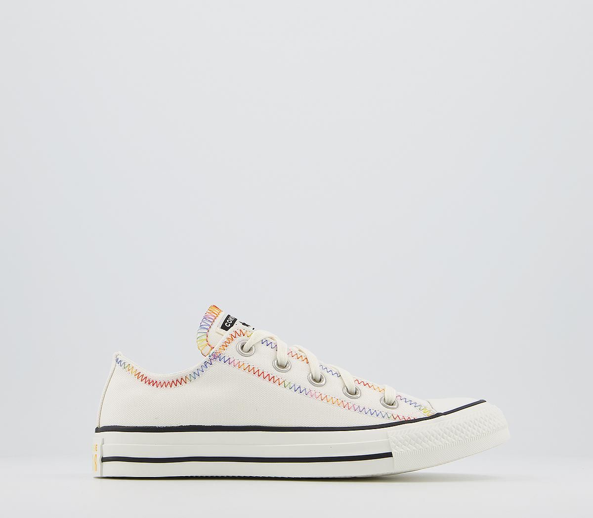 converse all star low trainers egret white rainbow