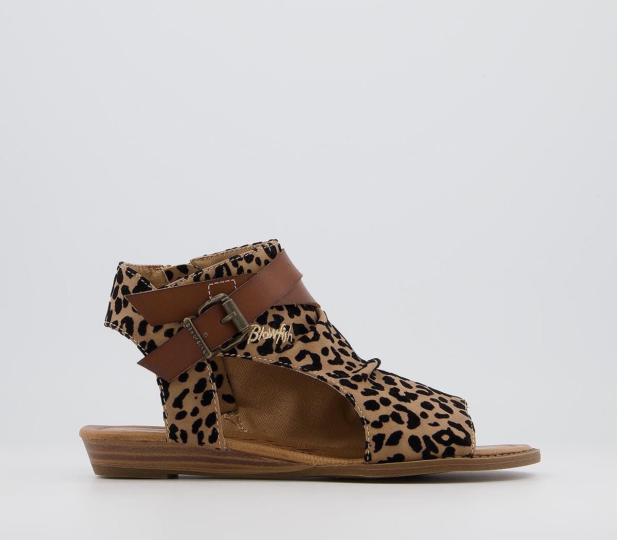 blowfish sandals leopard