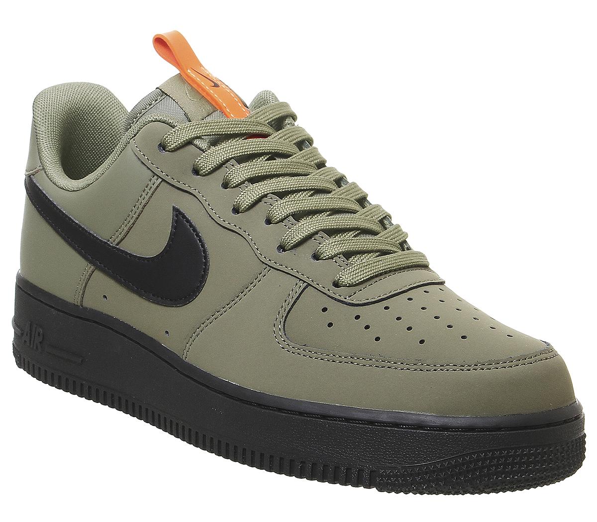 olive and black air force ones