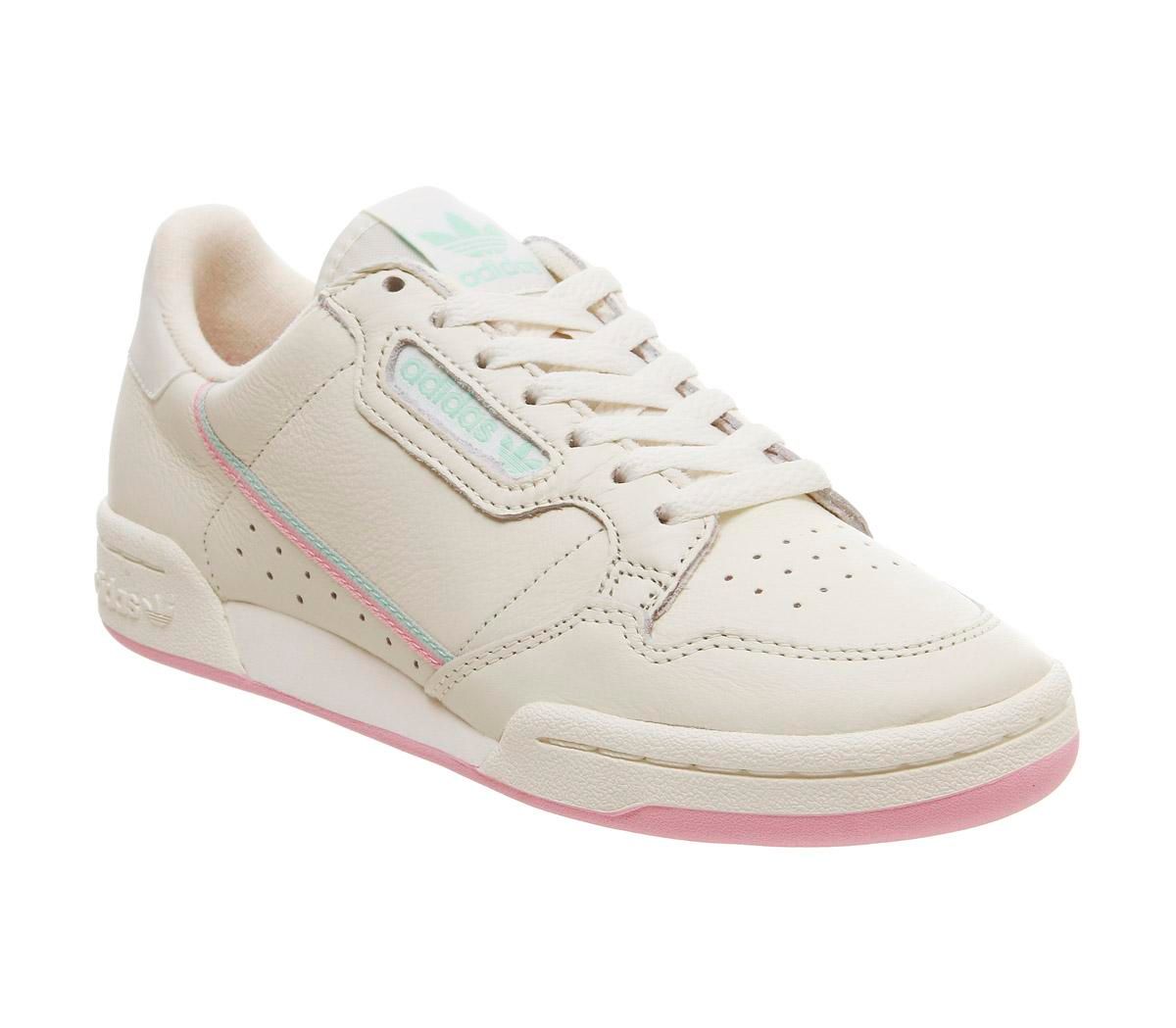 80s continental trainers white white true pink