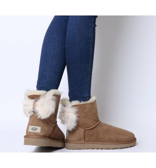 UGG Fluff Bow Mini CHESTNUT