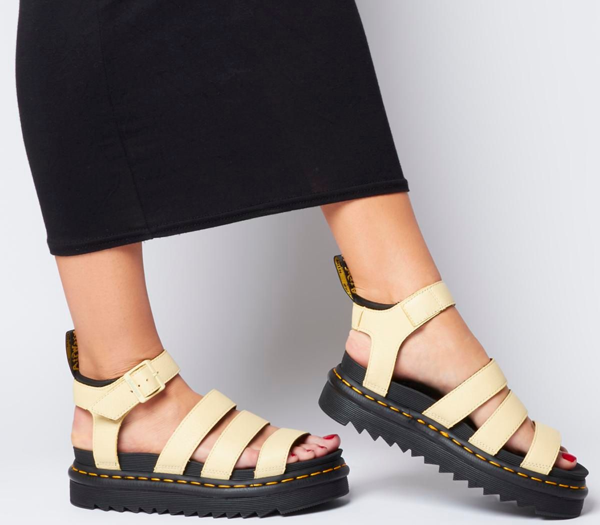 yellow dr marten sandals