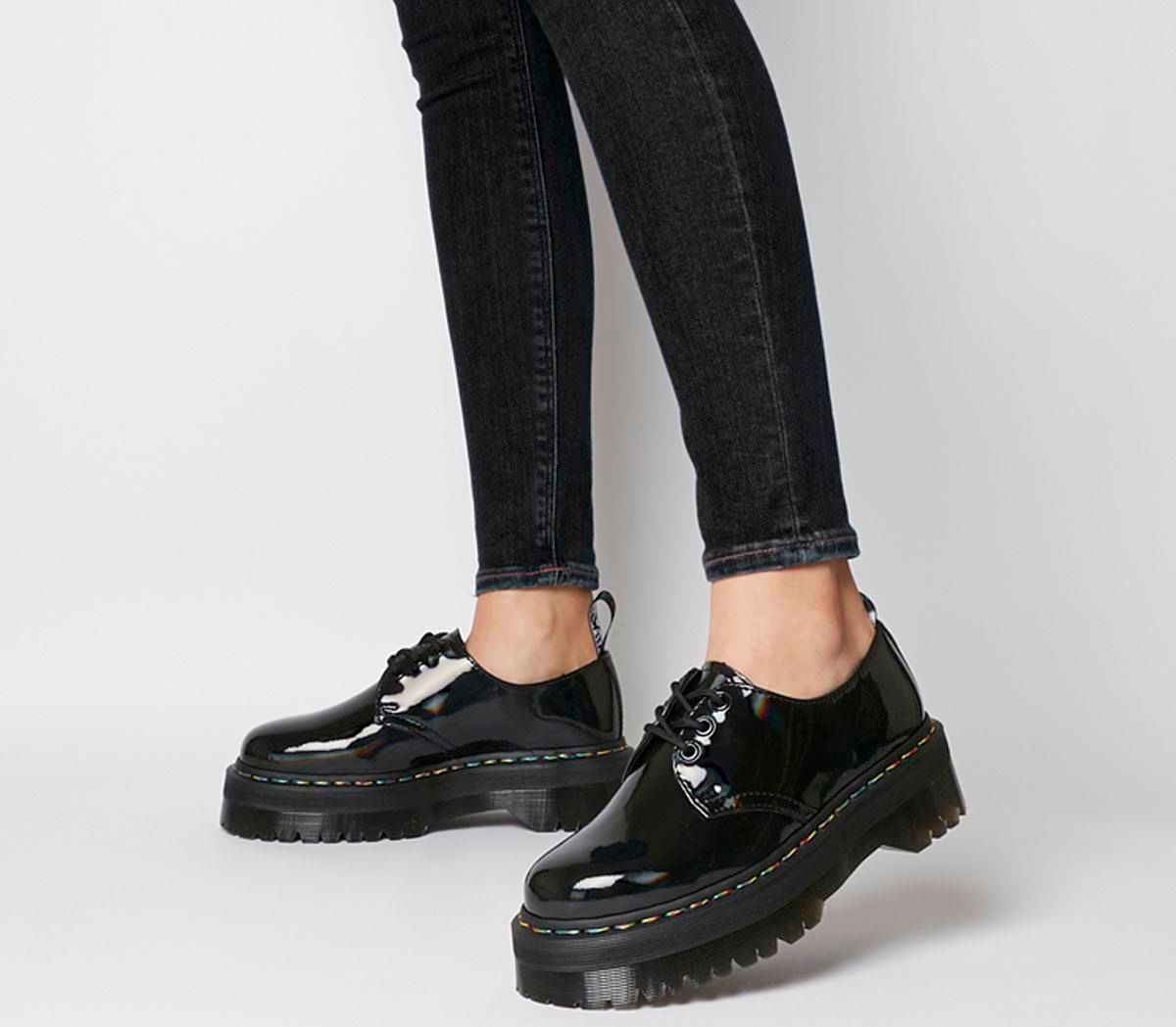 Dr. Martens 1461 Quad 3 Eye Shoe BLACK RAINBOW | Compare | Cabot