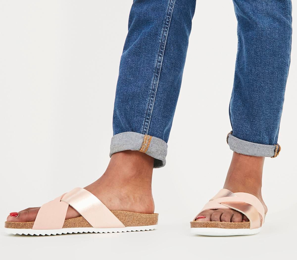 cross strap footbed sandals