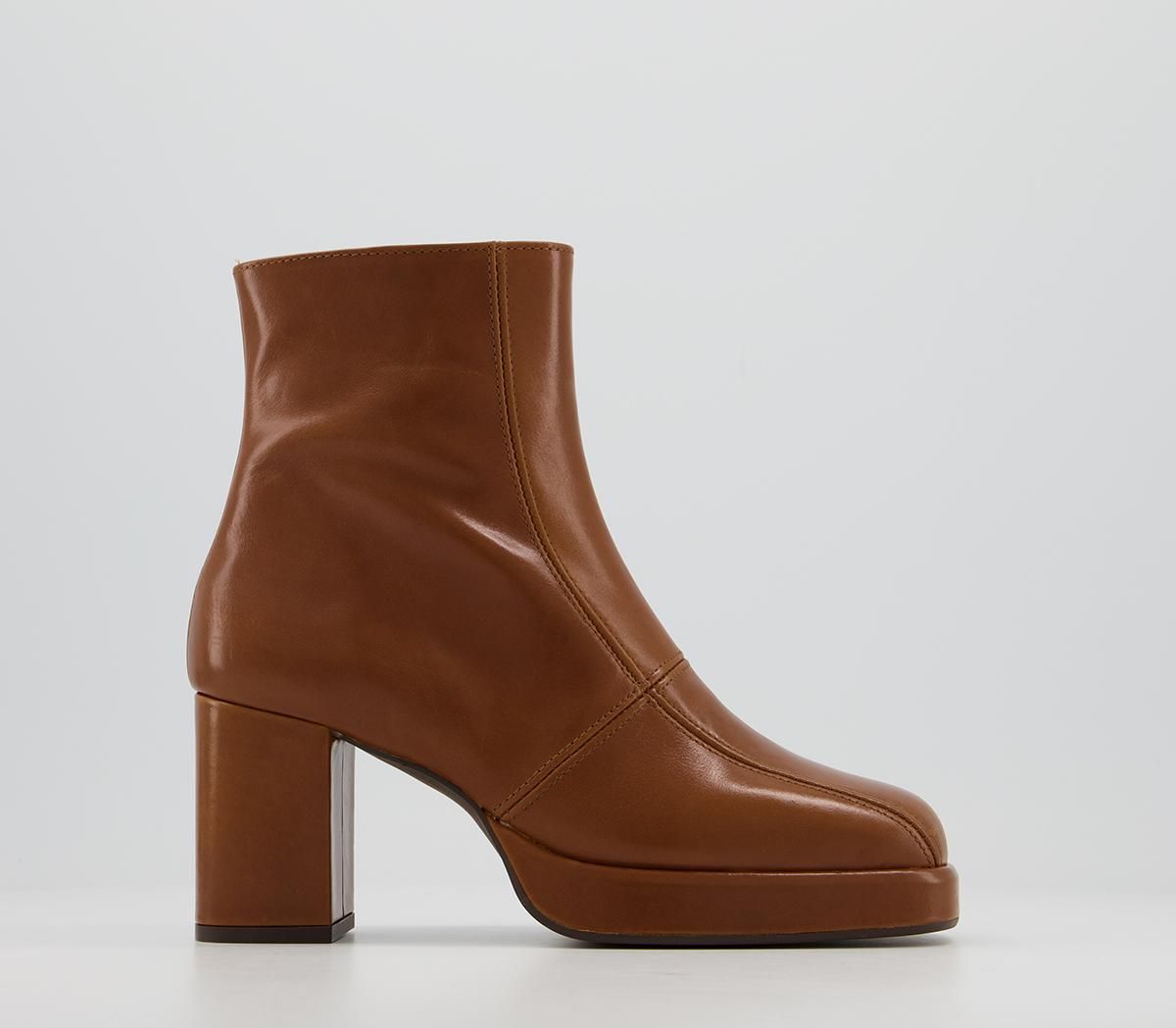 tan platform ankle boots