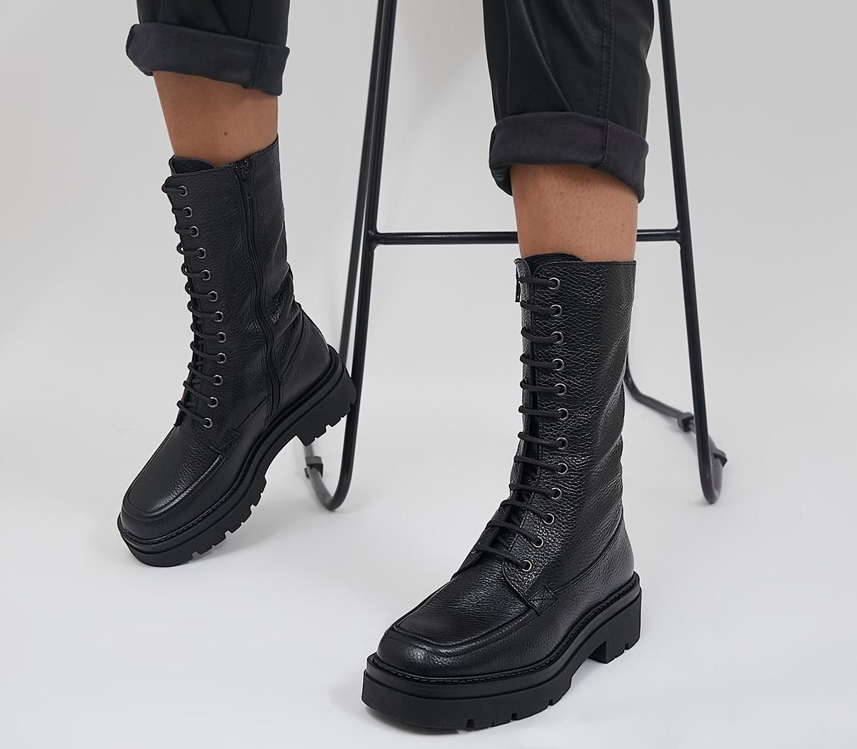 Office black deals lace up boots