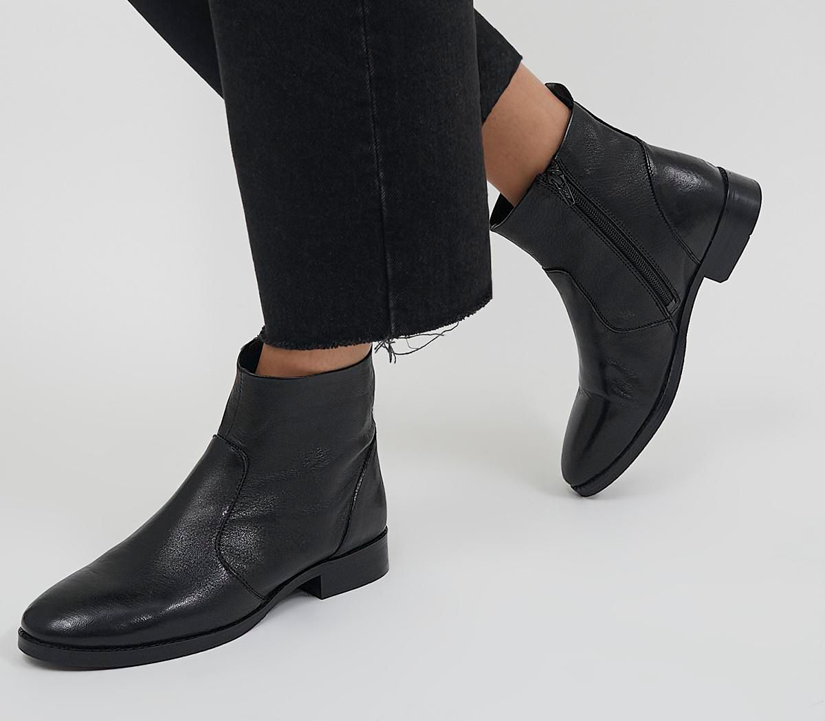 office flat black boots