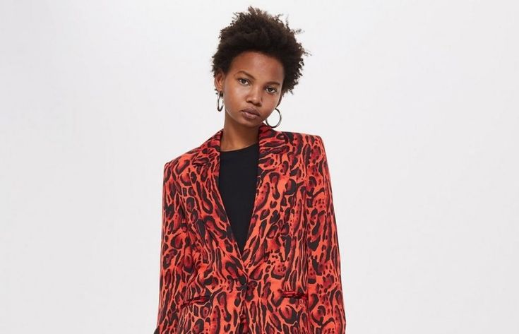 Make an impact in this bold leopard-print suit co-ord in red from Topshop