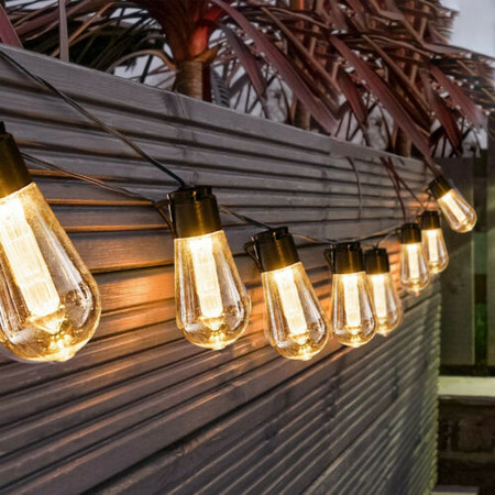 Solar Powered Retro Bulb String Lights For Garden Outdoor Fairy Summer Lamps