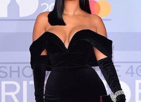 Get Maya Jama's Look: BRIT Awards' Black Velvet Off Shoulder Dress