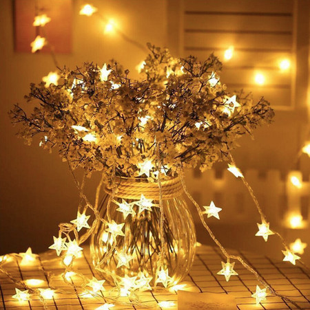 Battery Operated 30 Christmas Star Shaped Window Decoration LED Static Lights