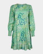 Oliver Bonas Women Trailing Floral Print Green Mini Dress