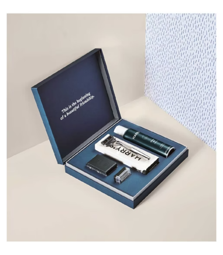 Harry’s Men’s Chrome Gift Set with 3 Razor Blades + Shave Gel