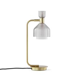 Amoris Brass Table Lamp with Smoked Glass