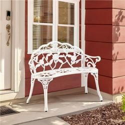 Aluminium Bench Metal Chair Outdoor Seat Garden Loveseat for Porch Lawn Patio