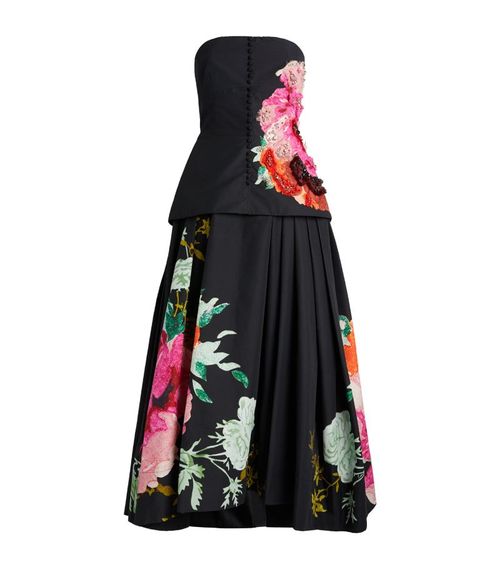 Erdem Strapless Floral Print...