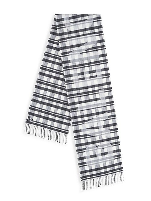 Logo Tartan Wool Scarf