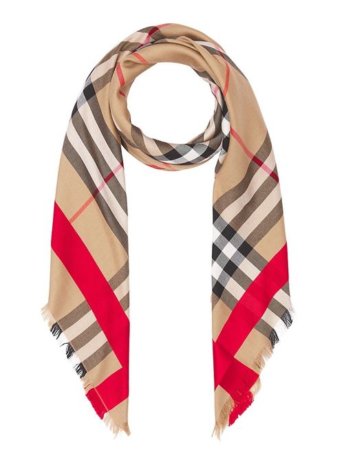 Burberry Scarf Giant Check Gauze - Modal Cashmere Silk Shawl