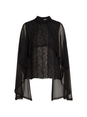 Crinkle Chiffon Cape-Sleeve Blouse | Compare | Grazia