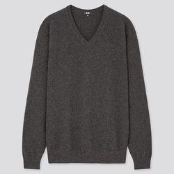 Uniqlo - Cashmere V Neck Jumper - Gray - XS