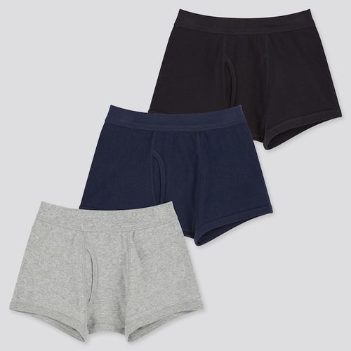 Uniqlo - Boy's Cotton Boxer Briefs - Gray - 3-4Y