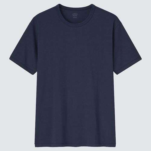 UNIQLO AIRISM COTTON CREW NECK Blue T-SHIRT Men's Short Sleeves Size 3XL