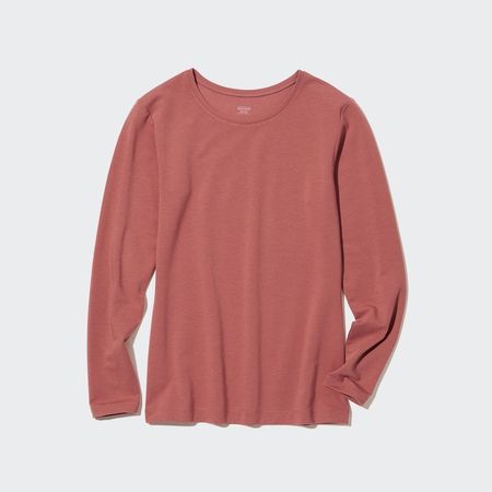 Uniqlo - Cotton Heattech Extra Warm Crew Neck Long Sleeved Thermal Top -  Green - M, £19.90