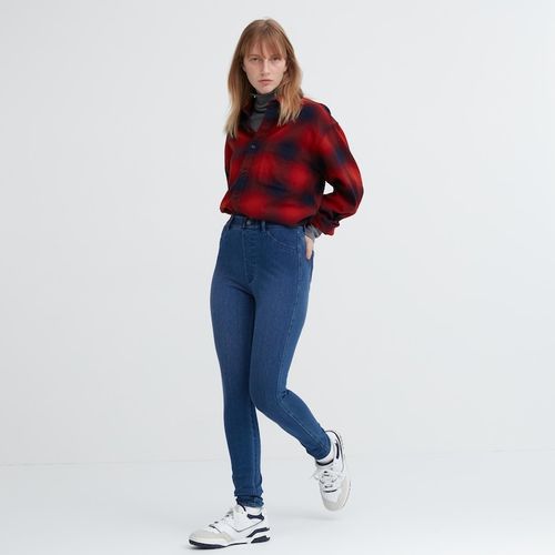 Uniqlo - Cotton Heattech Ultra Stretch High Rise Leggings Trousers - Blue -  S, £34.90