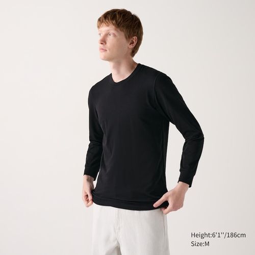 Uniqlo - Cotton Heattech Extra Warm Crew Neck Long Sleeved Thermal Top -  Black - XS, £19.90