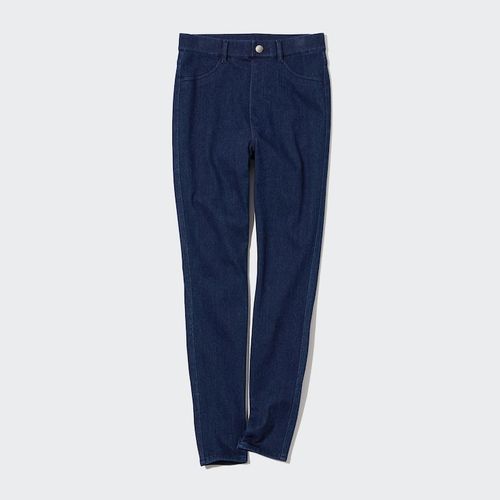 Uniqlo - Cotton Heattech Ultra Stretch High Rise Thermal Leggings Trousers  - Blue - XS, £34.90
