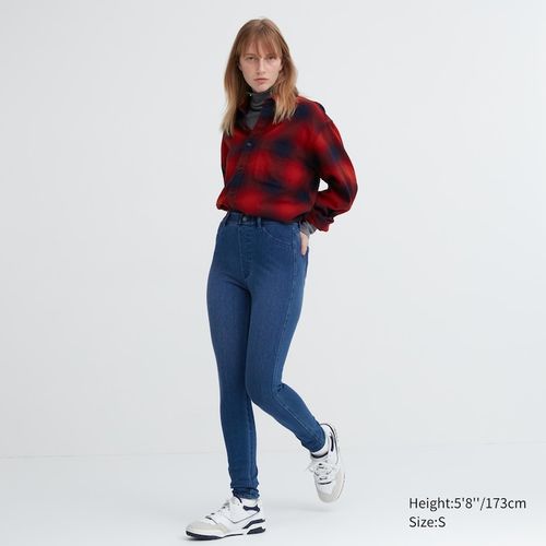 Uniqlo - Cotton Heattech Ultra Stretch High Rise Leggings Trousers - Blue -  S, £34.90