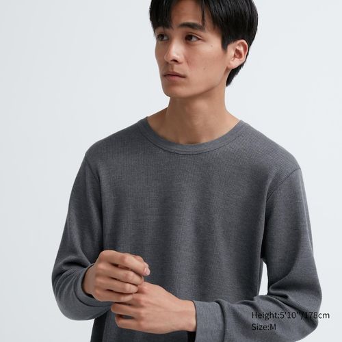 Uniqlo Heattech Extra Warm Long Sleeve Crew Neck T-Shirt NEW Men’s XXL Dark  Gray 