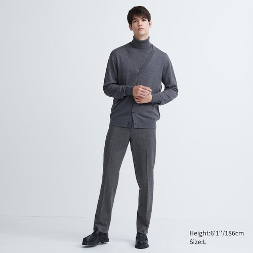 Uniqlo - Cotton Smart Gun Club Checked Ankle Length Trousers - Gray - XS