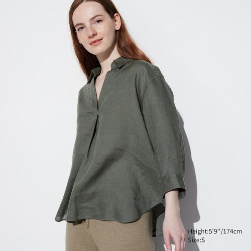 Uniqlo - 100% Linen Skipper...