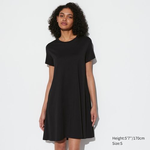 Uniqlo - AIRism - Cotton Short Sleeved Mini Dress - Black - S